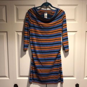 Patagonia Kamala striped cowl dress.